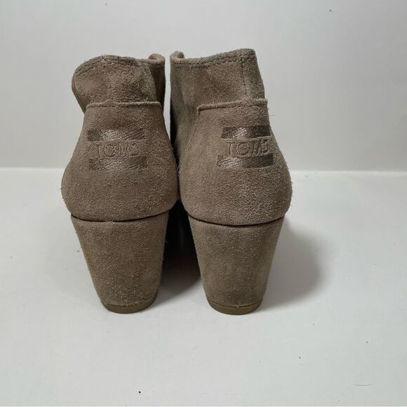 Toms Taupe Wedge Ankle Booties - Picture 4 of 9
